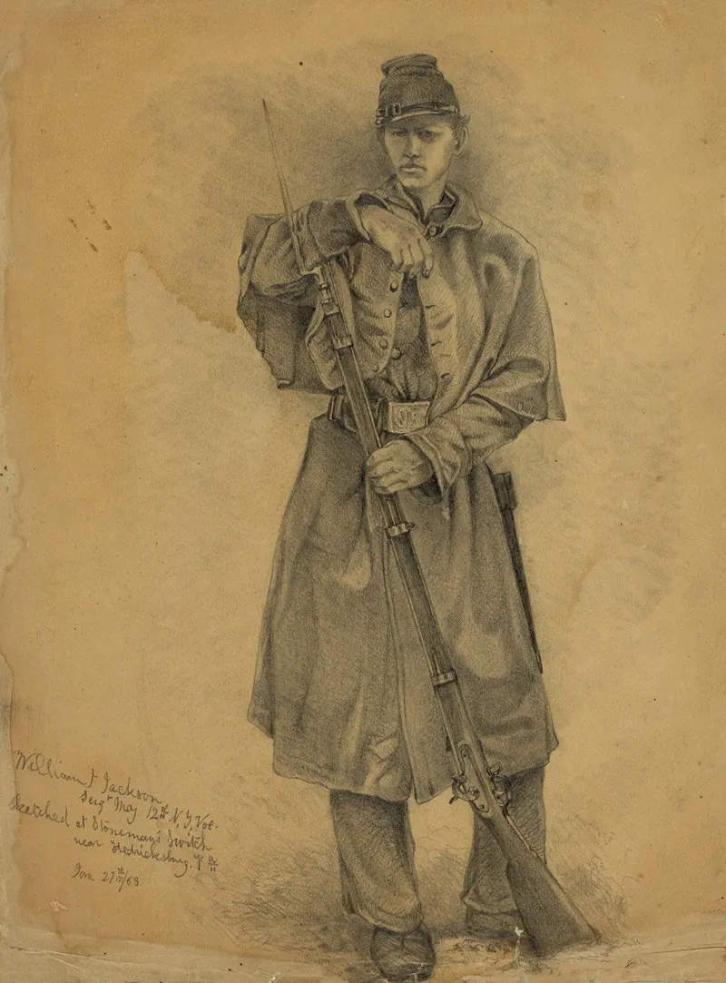 Study Of Infantry Soldier On Guard William J Jackson Sergt Maj 12th N Y Vols