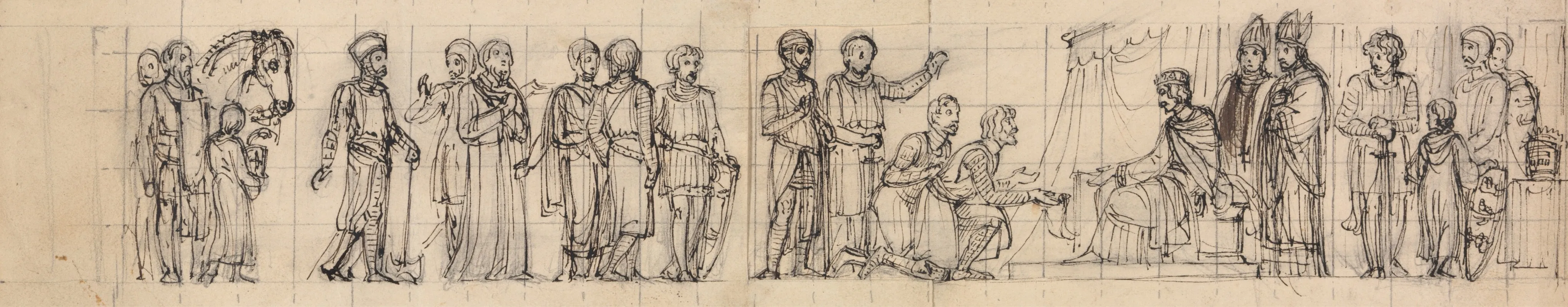 Study Of Knights Paying Homage To The King