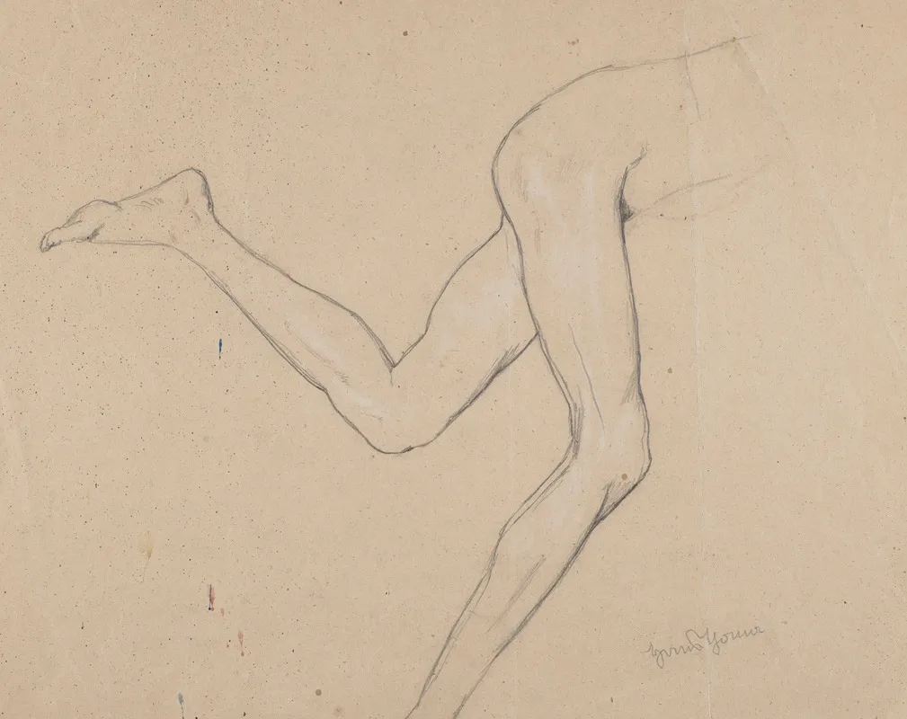 Study Of Legs Of A Running Man Wall Art by Hans Thoma - High-Resolution Digital Print