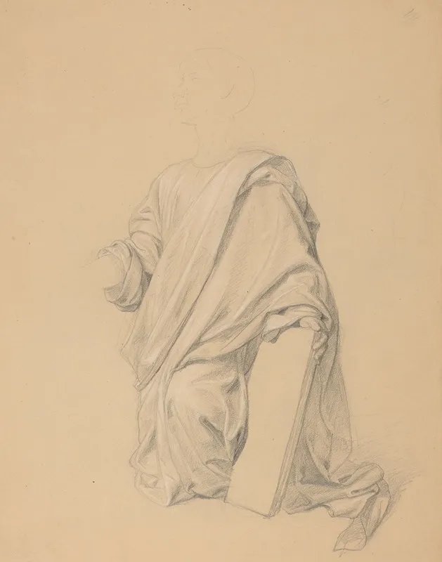 Study Of Moses Robes For The Painting The Immaculate Conception Of The Blessed Virgin Mary Wall Art by Józef Simmler - High-Resolution Digital Print