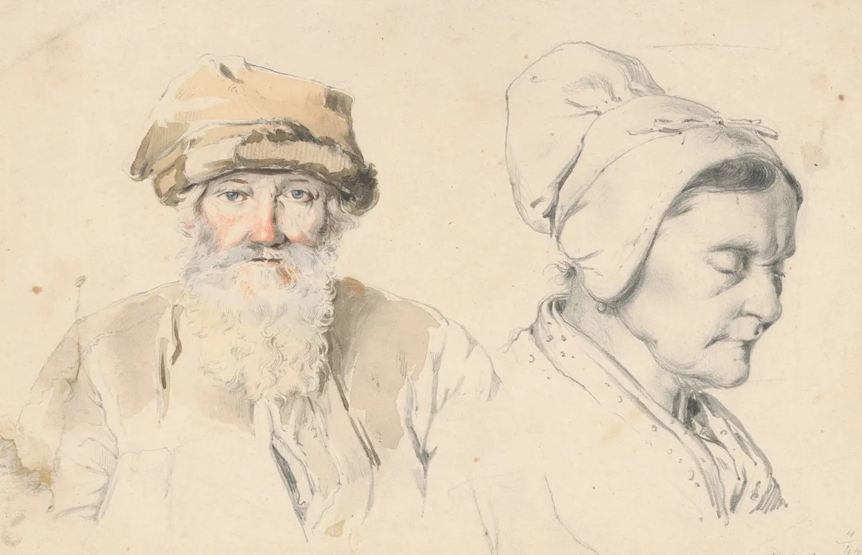 Study Of Old Man And Woman