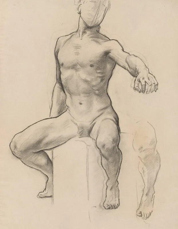 Study Of Perseus For Perseus On Pegasus Slaying Medusa Wall Art by John Singer Sargent - High-Resolution Digital Print