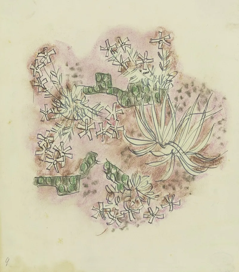 Study Of Plants 3 Wall Art by August Babberger - High-Resolution Digital Print