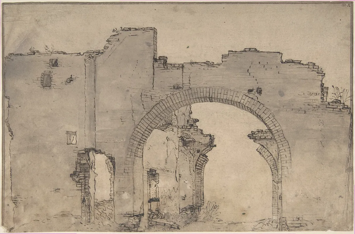 Study Of Ruins Wall Art by Filippo Napoletano - High-Resolution Digital Print