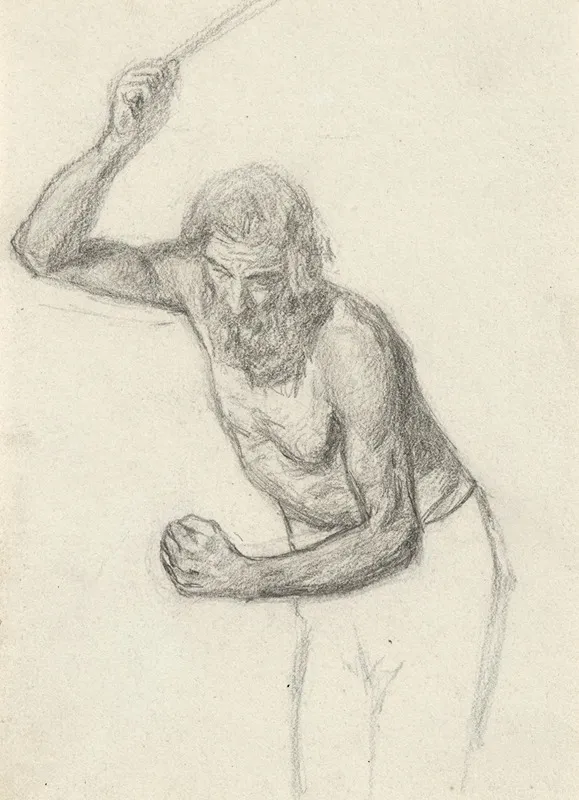Study Of The Charioteer In Elijah Running To Jezreel Before Ahabs Chariot