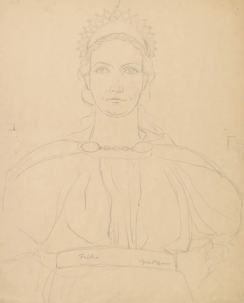 Study Of The Costume Of Goddess Phrygia Costume Designs For Richard Wagners Opera The Ring Of The Nibelung 1895 1897 Wall Art by Hans Thoma - High-Resolution Digital Print