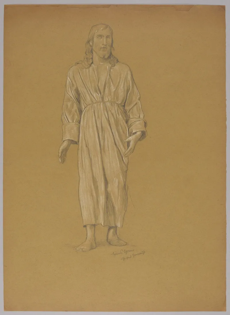 Study Of The Figure Of Christ Wall Art by Hans Thoma - High-Resolution Digital Print