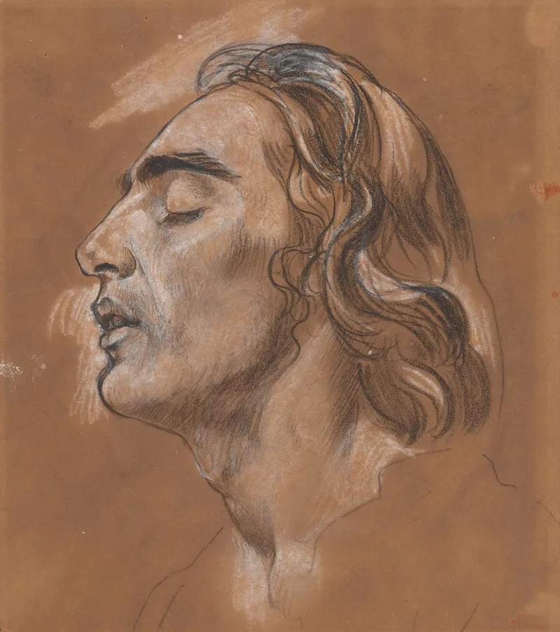Study Of The Head Of A Man Wall Art by Léon Riesener - High-Resolution Digital Print
