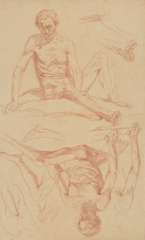 Study Of The Male Nude 3 Wall Art by Jozef Hanula - High-Resolution Digital Print
