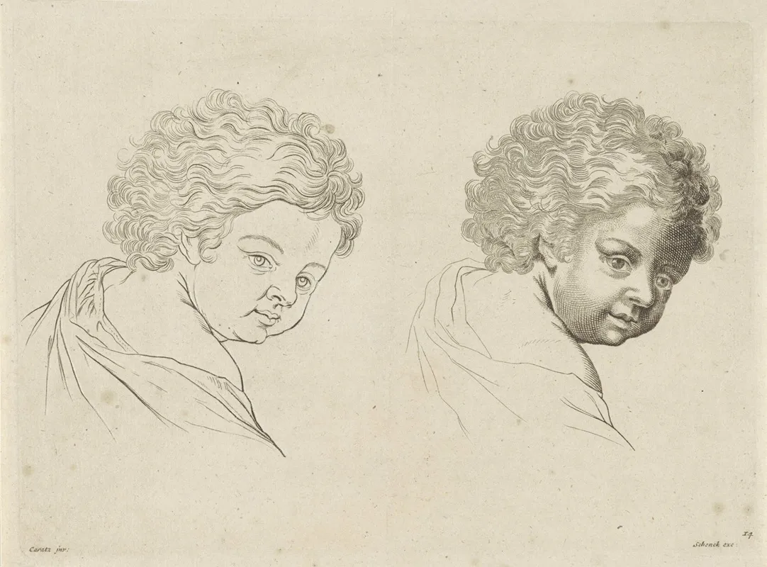 Study Of The Side Of A Childs Head Wall Art by Peter Schenk the Elder - High-Resolution Digital Print