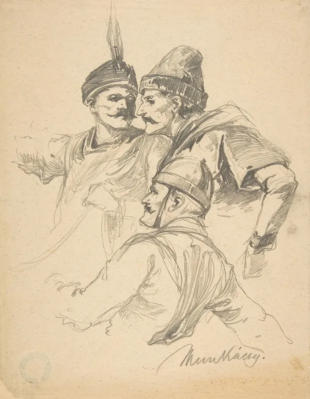 Study Of Three Men Bust Length