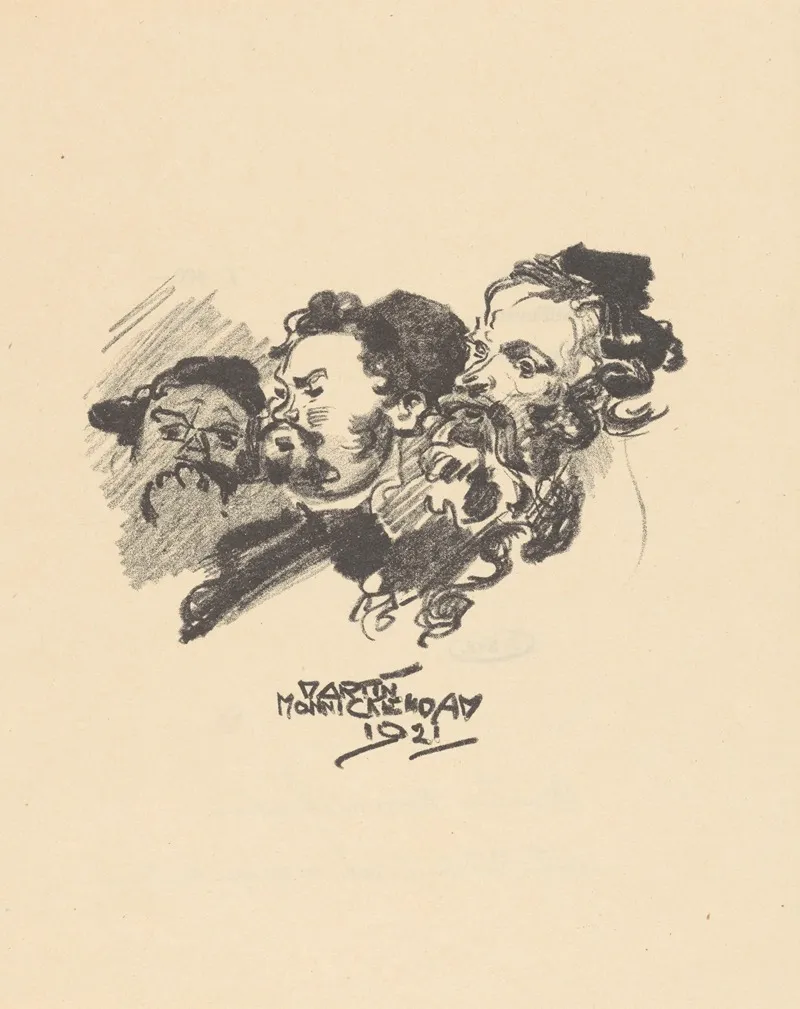 Study Of Three Mens Heads