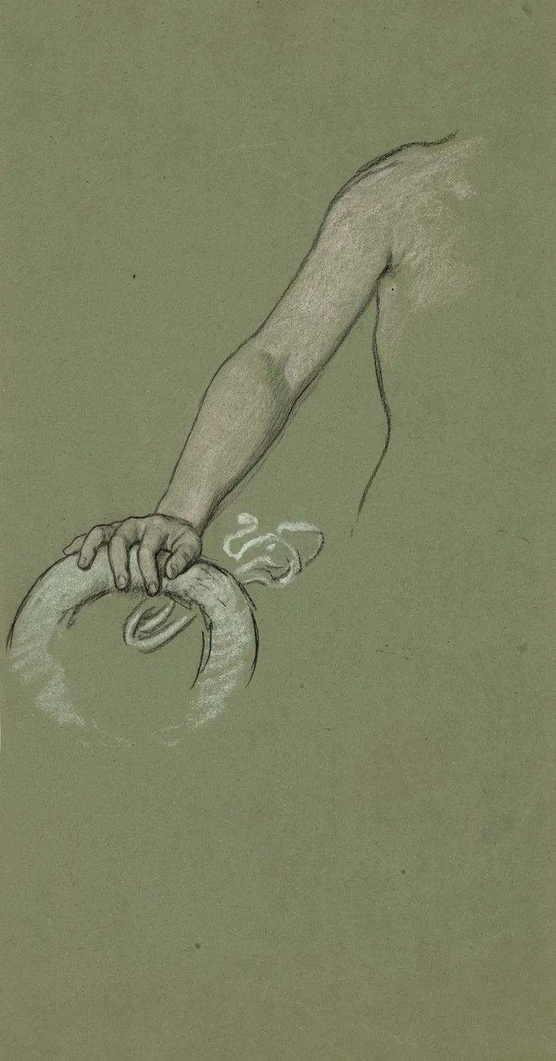 Study Of Wreath Which Became An Olive Branch Held By Peace