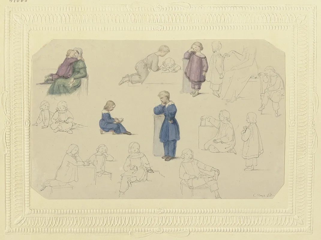 Study Sheet Children Wall Art by Marie Ellenrieder - High-Resolution Digital Print