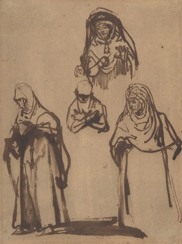 Study Sheet With Three Women And A Boy