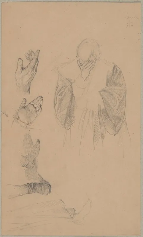 Study To An Unidentified Figural Composition Wall Art by Józef Simmler - High-Resolution Digital Print