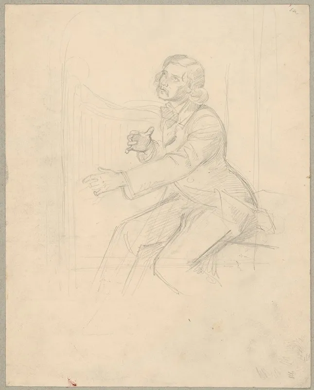 Study To The Painting King David Playing The Harp