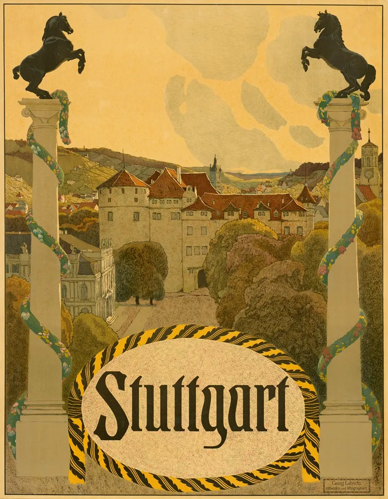 Stuttgart Plakat Wall Art by Georg Lebrecht - High-Resolution Digital Print