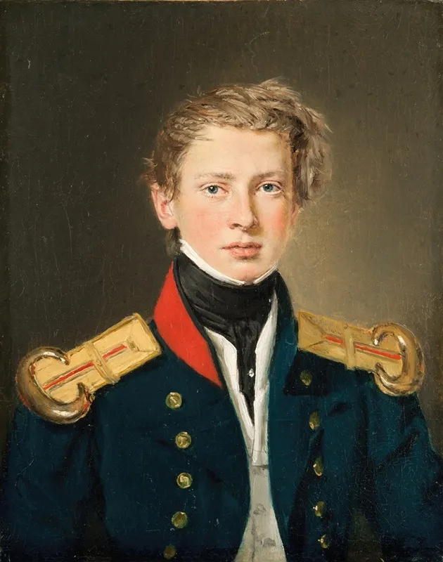 Sub Lieutenant Cosmus Bornemann Royal Danish Navy Born 1809 Died 1888 Wall Art by Christian Albrecht Jensen - High-Resolution Digital Print