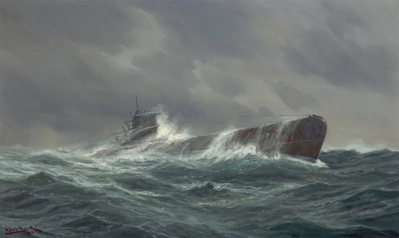 Submarine At Sea Wall Art by Adolf Bock - High-Resolution Digital Print