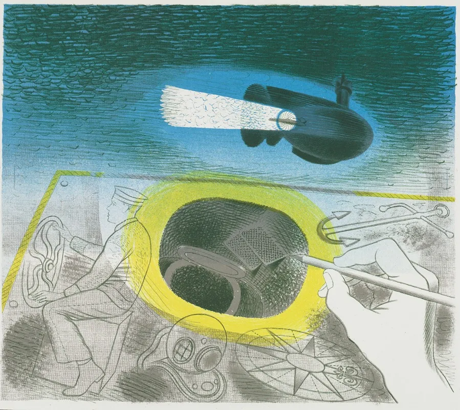 Submarine Series Introductory Lithograph Wall Art by Eric Ravilious - High-Resolution Digital Print