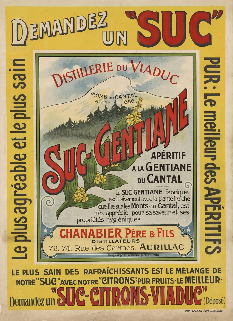 Suc De Gentiane Wall Art by Imp. Cassan - High-Resolution Digital Print