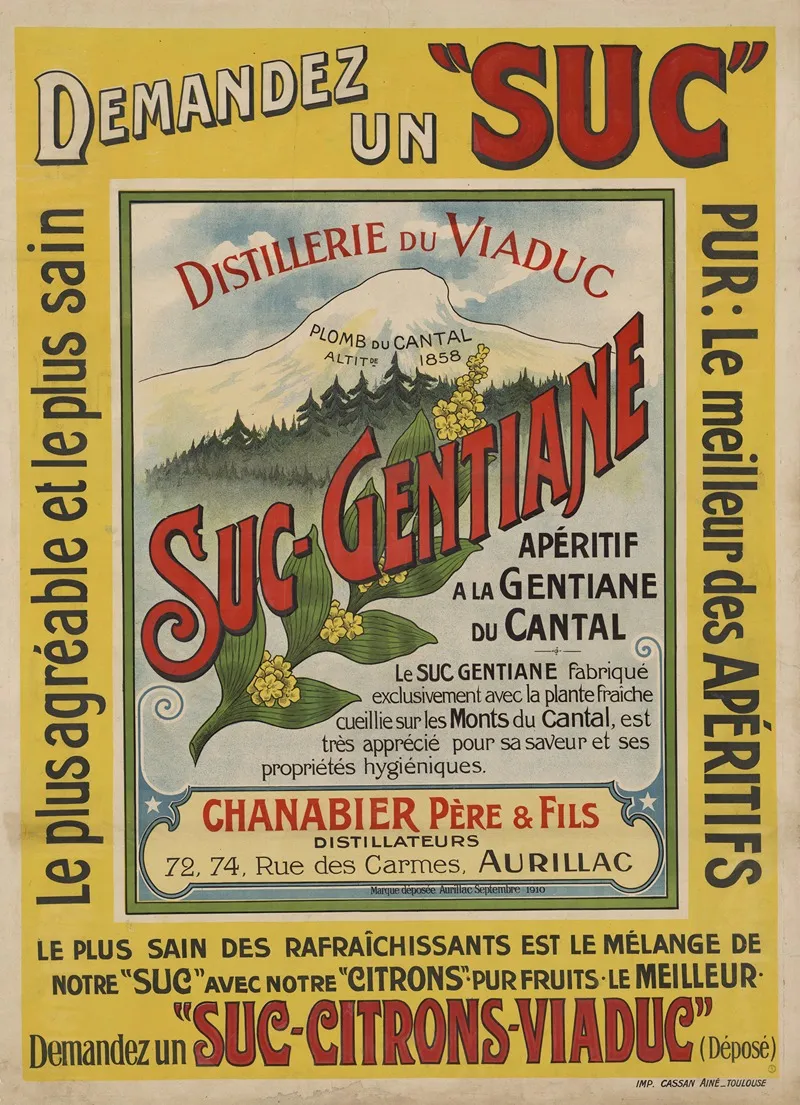 Suc Gentiane Wall Art by Imp. Cassan - High-Resolution Digital Print