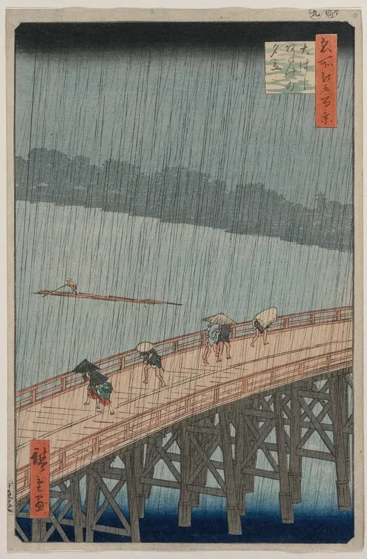 Sudden Shower Over Shin Ohashi Bridge And Atake From The Series One Hundred Famous Views Of Edo 2