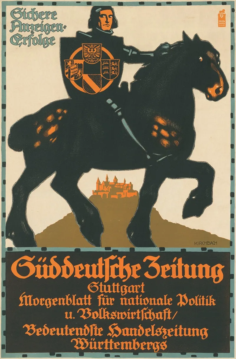 Suddeutsche Zeitung Stuttgart Morgenblatt Fur Nationale Politik Und Volkswirtschaft Wall Art by Gottfried Kirchbach - High-Resolution Digital Print