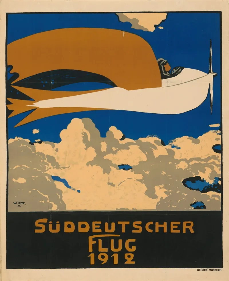 Suddeutscher Flug 1912 Wall Art by Walter Ditz - High-Resolution Digital Print