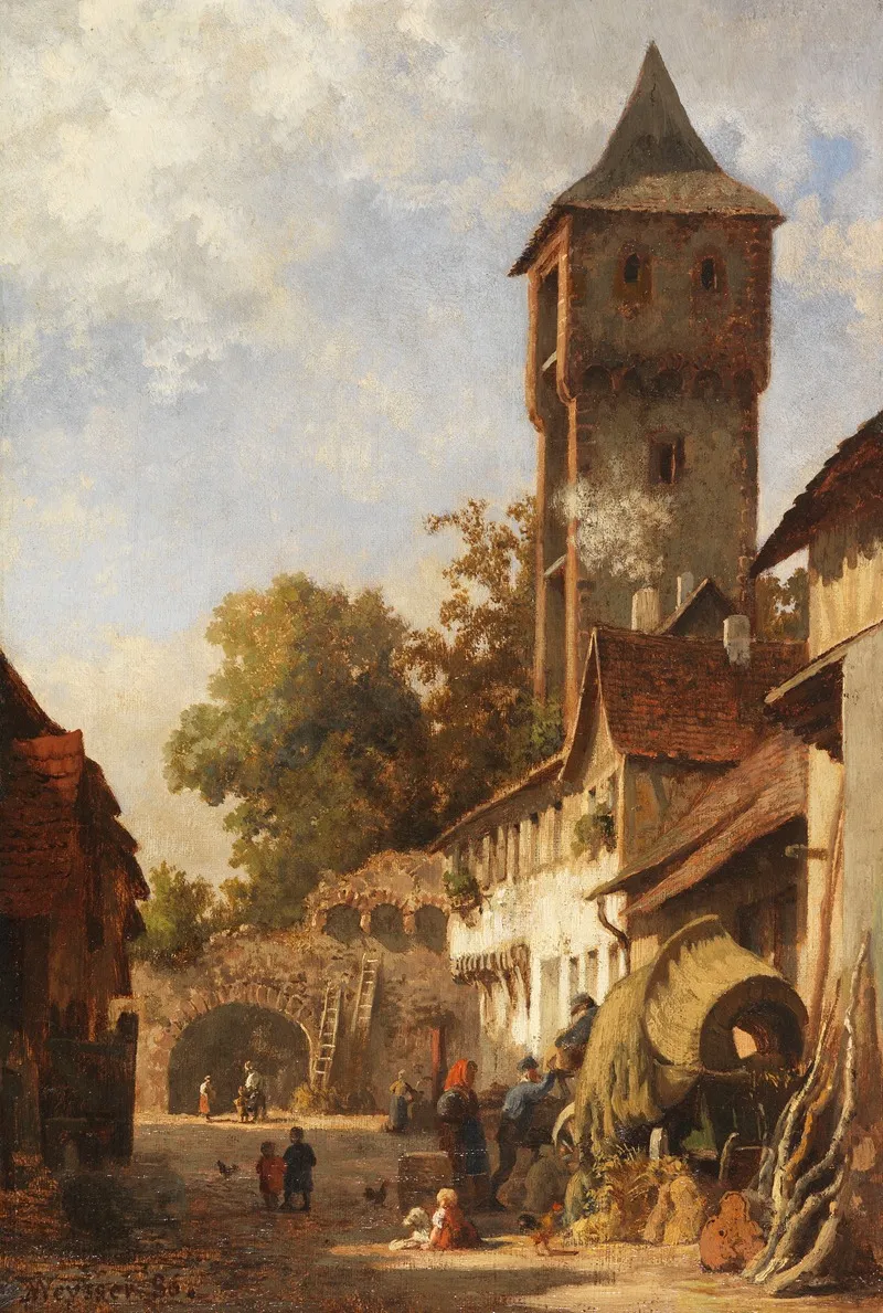 Suddeutsches Stadtchen Im Sommer