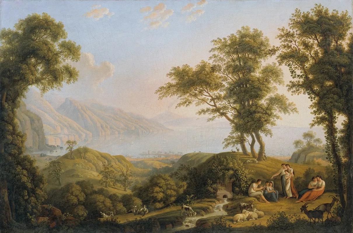 Sudliche Landschaft Mit Vesuv Wall Art by Ludwig Philipp Strack - High-Resolution Digital Print