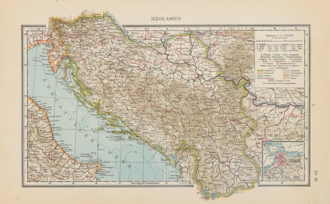 Sudslawien Wall Art by Geographisches Institut der Flemming-Wiskott - High-Resolution Digital Print