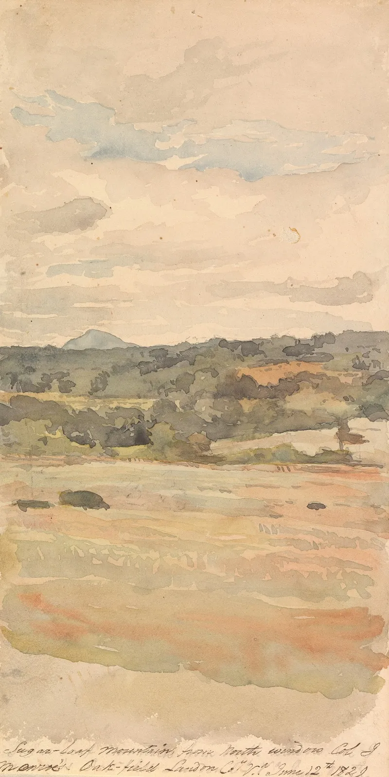 Sugar Loaf Mountain From North Window Col J Monroes Oak Field Landon Co Va June 12th 1829
