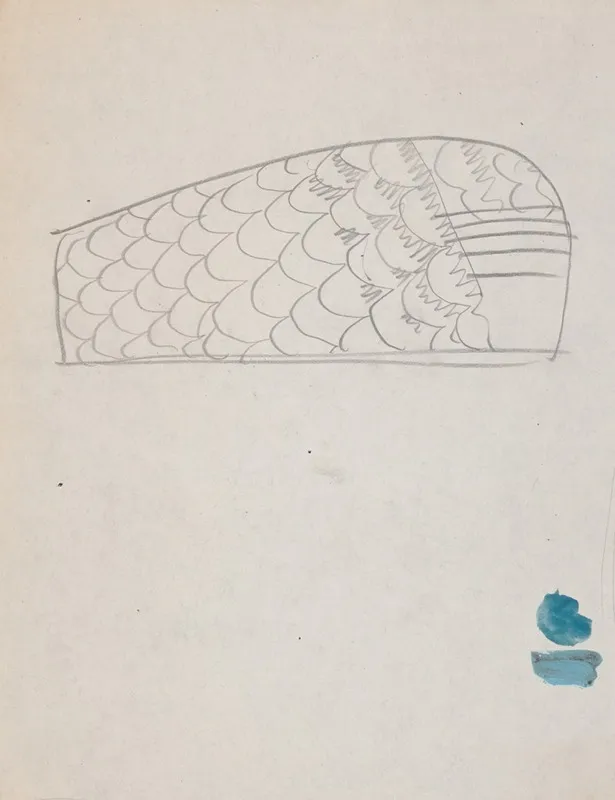 Suggested Treatments Of Auditorium For Theatre And Concert Hall New York Worlds Fair 1939 Sketch For Unlettered Scheme Fishscale Pattern Wall Art by Winold Reiss - High-Resolution Digital Print