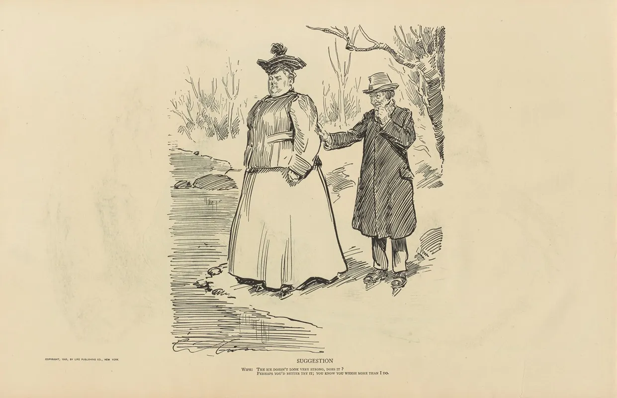 Suggestion Wall Art by Charles Dana Gibson - High-Resolution Digital Print