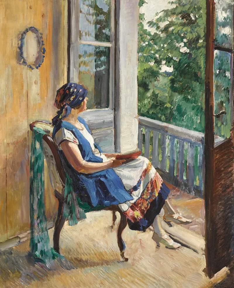 Summer Contemplation Wall Art by Sergei Arsenievich Vinogradov - High-Resolution Digital Print