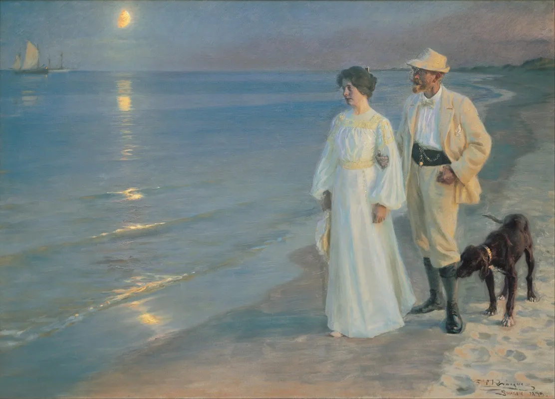 Summer Evening On The Beach At Skagen The Painter And His Wife