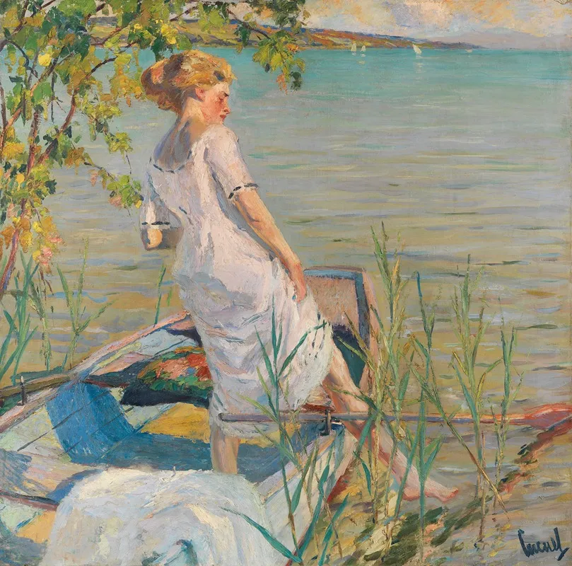 Summer Morning On Lake Starnberg Wall Art by Edward Cucuel - High-Resolution Digital Print