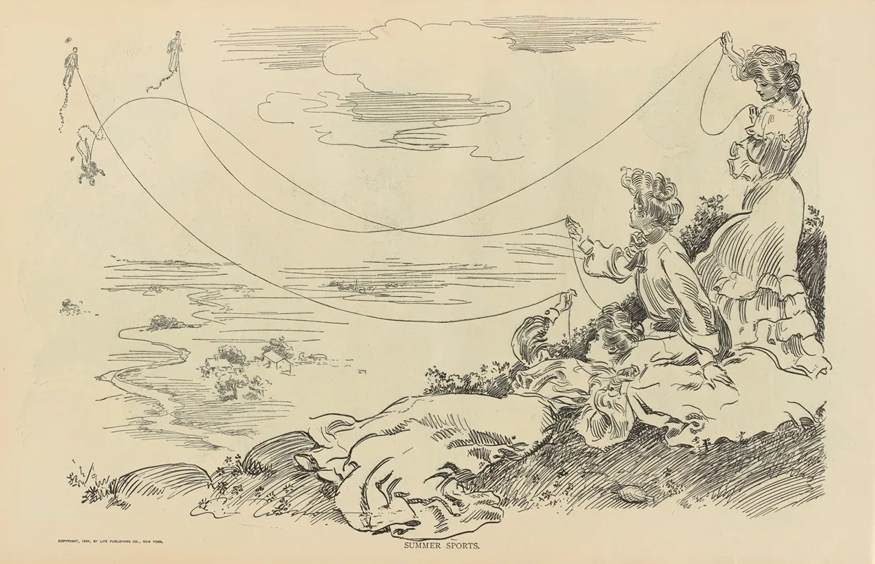 Summer Sports 2 Wall Art by Charles Dana Gibson - High-Resolution Digital Print