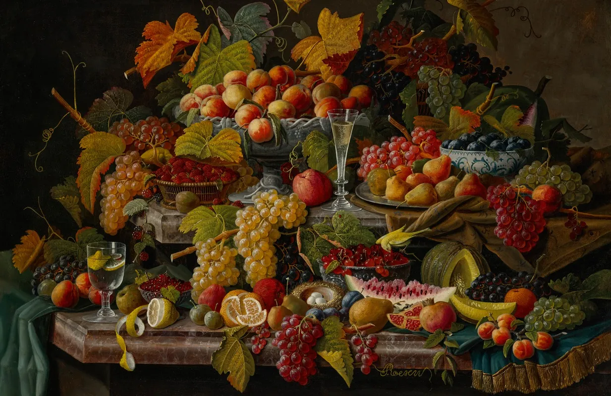 Summers Bounty Wall Art by Severin Roesen - High-Resolution Digital Print