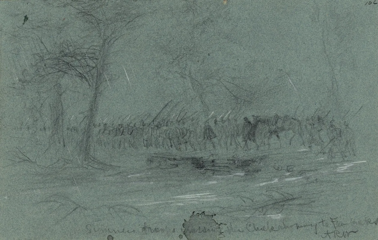 Sumners Troops Crossing The Chickahominy To Fair Oaks