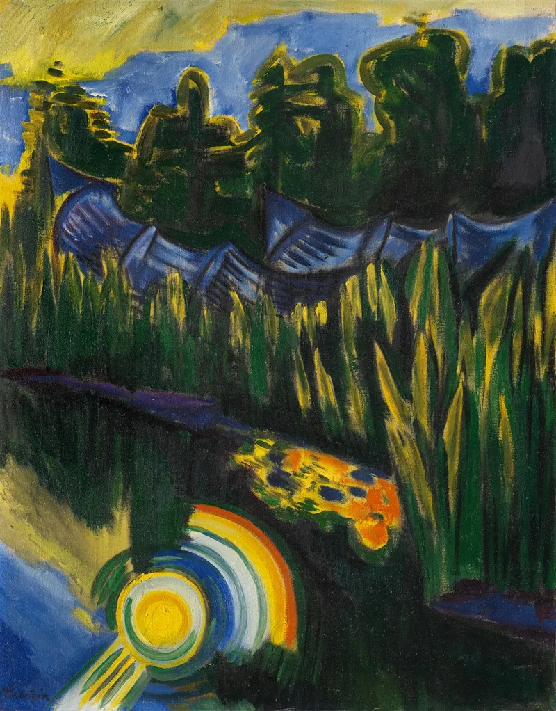 Sun In The Reeds Wall Art by Hermann Max Pechstein - High-Resolution Digital Print