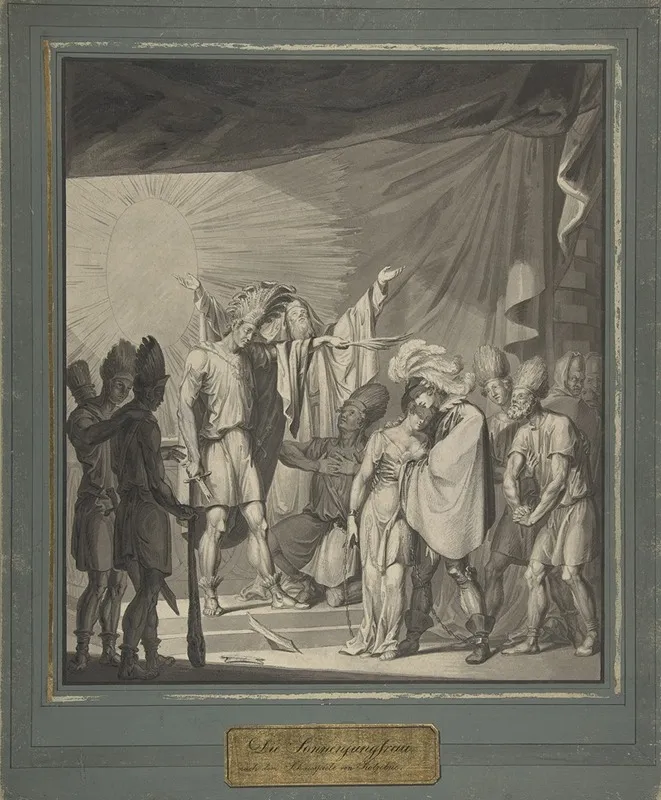 Sun King Anointing A Bound Couple From August Von Kotzebues Die Sonnenjungfrau Wall Art by Franz von Hauslab the Younger - High-Resolution Digital Print