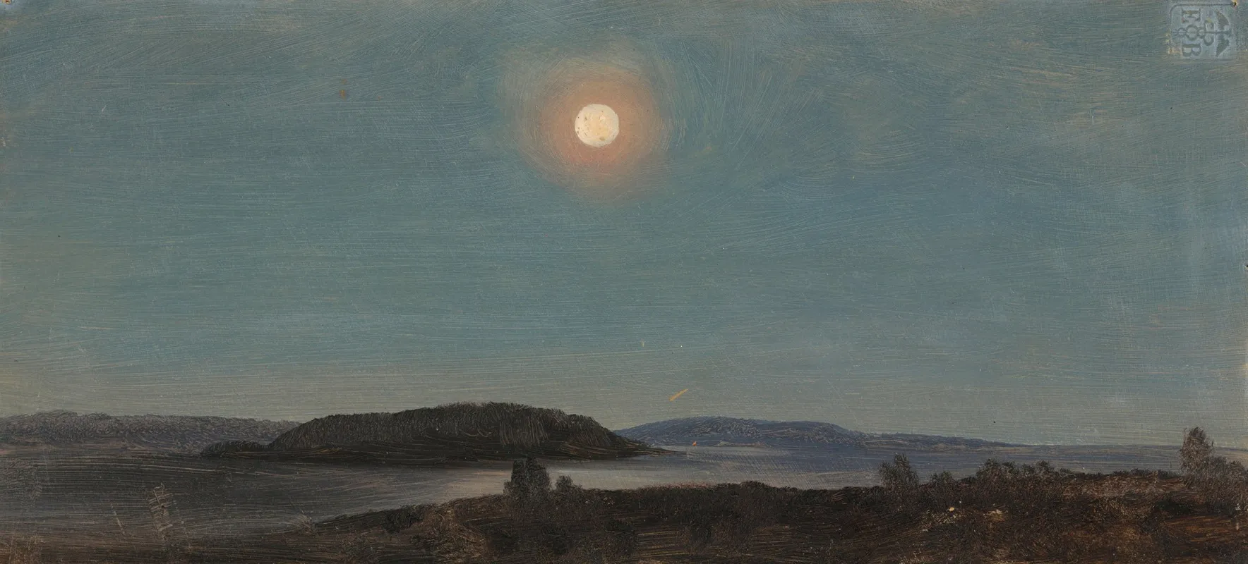 Sun Or Moon Rising Over Porcupine Islands Bar Harbor