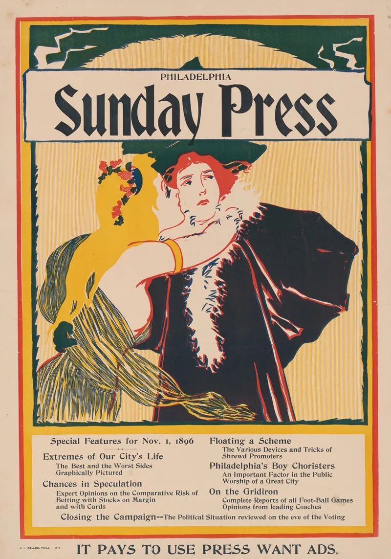 Sunday Press Special Features For Nov 1 1896
