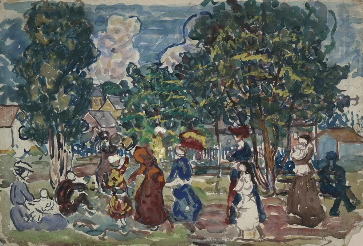 Sunday Promenade Wall Art by Maurice Prendergast - High-Resolution Digital Print