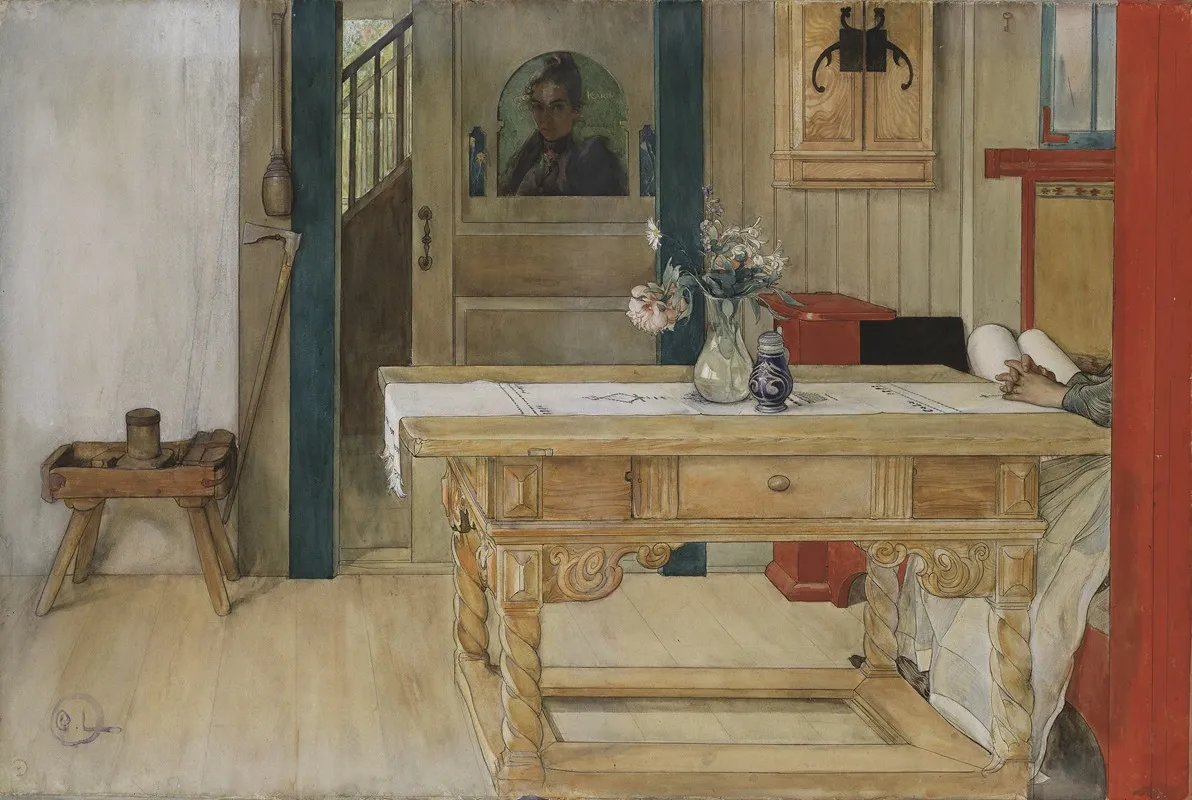 Sunday Rest Wall Art by Carl Larsson - High-Resolution Digital Print
