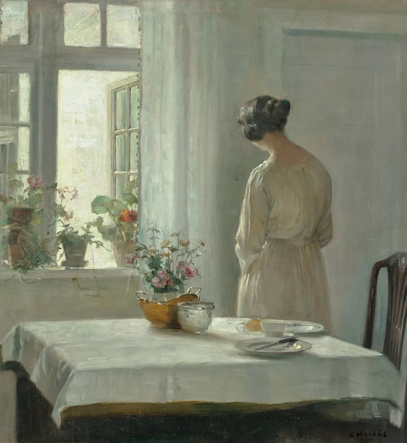 Sunlit Breakfast Wall Art by Carl Holsøe - High-Resolution Digital Print