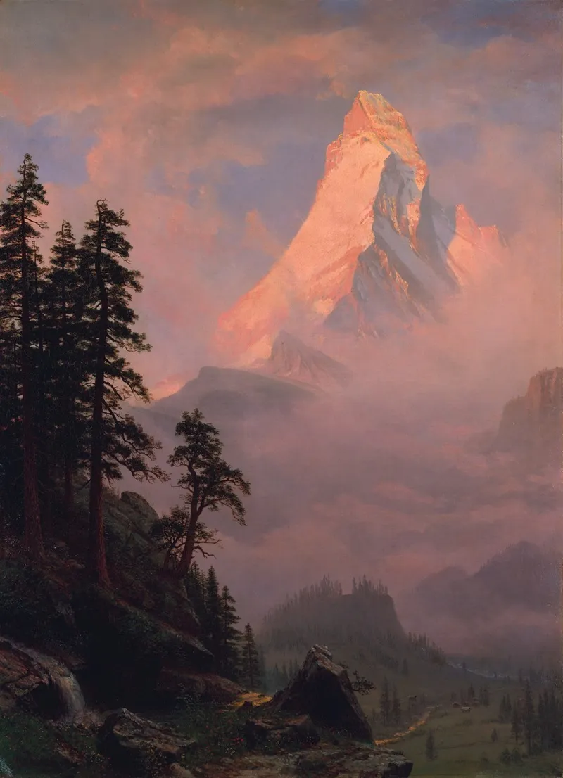 Sunrise On The Matterhorn Wall Art by Albert Bierstadt - High-Resolution Digital Print